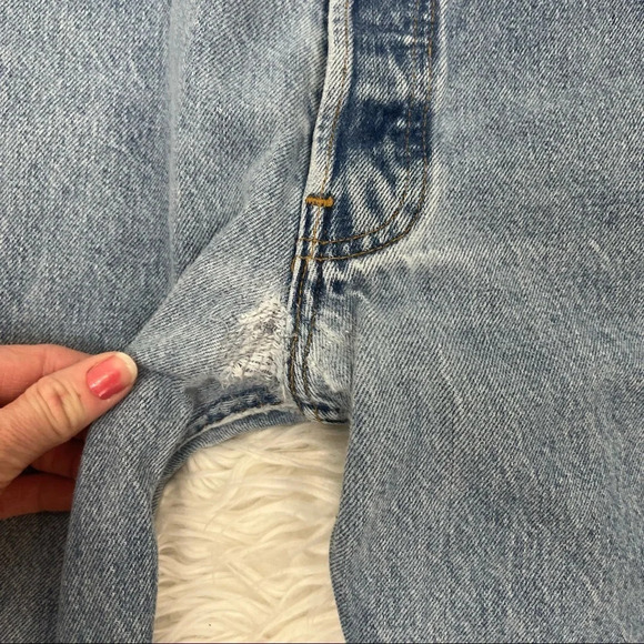 New EB Denim Vintage Levi’s 501 Bandless Jean Distress Light Wash NWT Women’s 29 - Picture 9 of 16